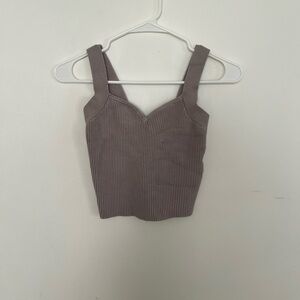 Abercrombie & Fitch Sweetheart Ribbed Knit Tank Top